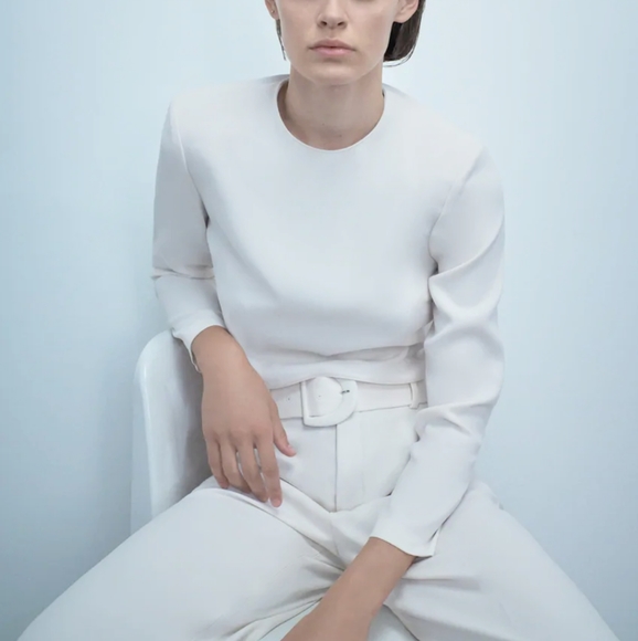 🔥LOWEST Zara CROP Top with Shoulder Pads - Picture 3 of 7